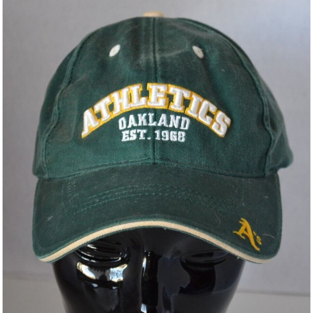 VTG Oakland Athletics A's Strapback Raised Letters Hat Cap Drew Pearson Green